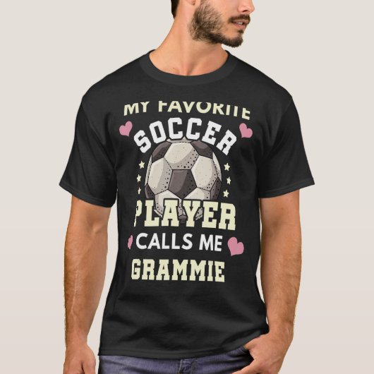 Mijn favoriete voetballer roept me Grammie Voetbal T-shirt (Voorkant)