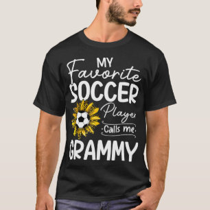 Mijn favoriete voetballer roept me Grammy Sunflowe T-shirt