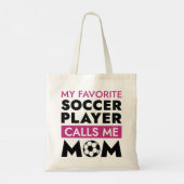 Mijn favoriete voetballer roept me mama op tote bag (Achterkant)