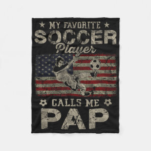 Mijn favoriete voetbalspeler noemt me Pap Usa-vlag Fleece Deken