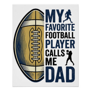 Mijn favoriete voetbalspeler noemt me papa shirt D Perfect Poster