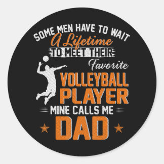Mijn favoriete volleyballer noemt me papa ronde sticker