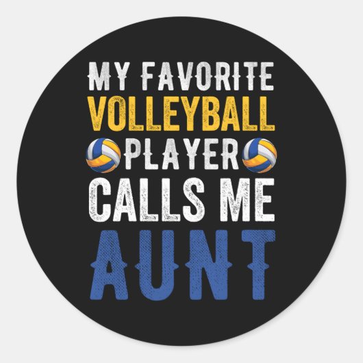 Mijn favoriete volleyballer noemt me tante trots ronde sticker (Voorkant)