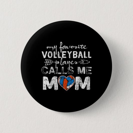 Mijn favoriete volleybalspeler noemt me mama Fun M Ronde Button 5,7 Cm (Voorkant)