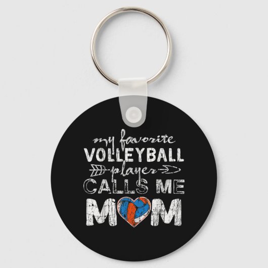 Mijn favoriete volleybalspeler noemt me mama Fun M Sleutelhanger (Voorkant)