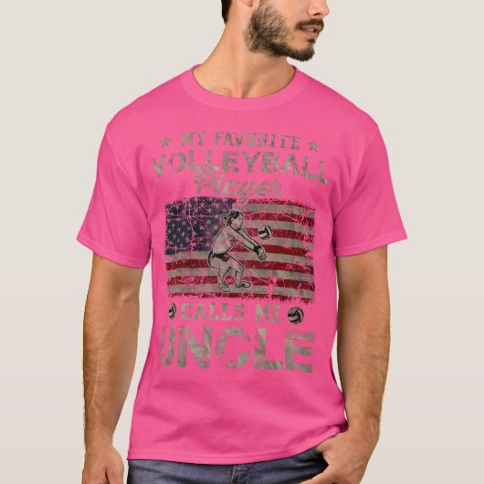 Mijn favoriete volleybalspeler noemt me oom USA F T-shirt (Voorkant)