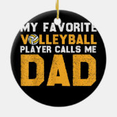 Mijn favoriete volleybalspeler noemt me pap-spel keramisch ornament (Achterkant)