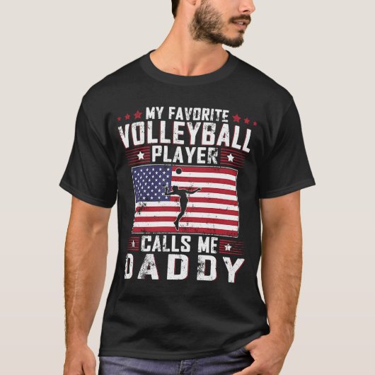 Mijn favoriete volleybalspeler noemt me papa Fathe T-shirt (Voorkant)