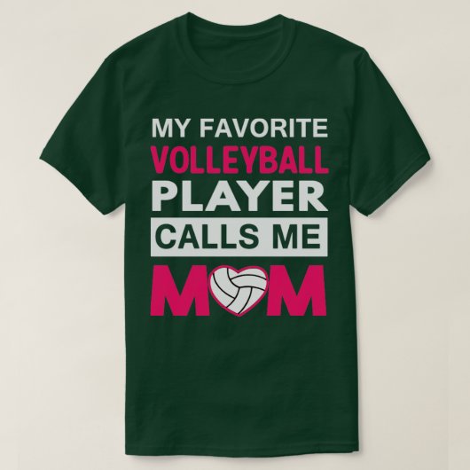 Mijn favoriete Volleybalspeler roept me mama T-shirt (Design voorkant)
