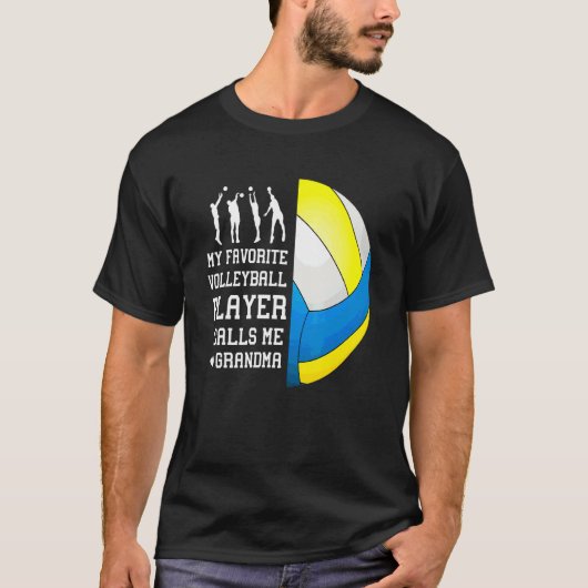 Mijn favoriete Volleybalspeler roept me op Grootma T-shirt (Voorkant)