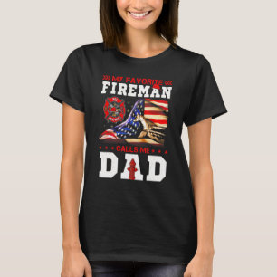 Mijn favoriete Vuurman noemt me papa brandweerman T-shirt