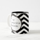 Mijn favoriete weirdo tweekleurige koffiemok (Voorkant links)