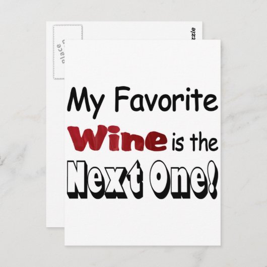 Mijn favoriete wijn briefkaart (Voorkant / Achterkant)
