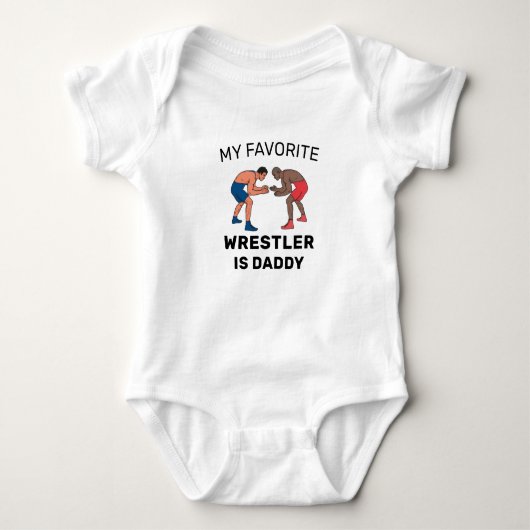 Mijn favoriete worstelaar is Papa - Worstelen Romper (Voorkant)