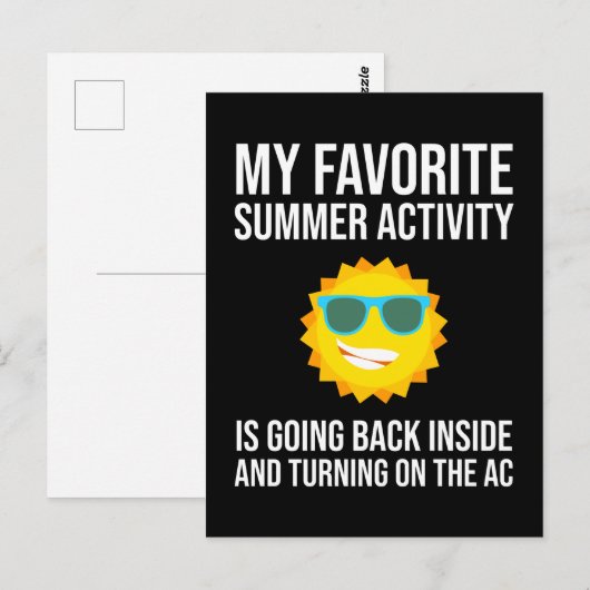 Mijn favoriete zomeractiviteit gaat terug naar bin briefkaart (Voorkant / Achterkant)