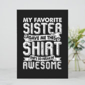 Mijn favoriete zus gaf me dit shirt broer kinderen kaart (Staand voorkant)