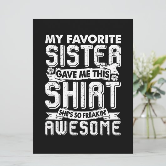 Mijn favoriete zus gaf me dit shirt broer kinderen kaart (Staand voorkant)