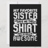 Mijn favoriete zus gaf me dit shirt broer kinderen kaart (Achterkant)