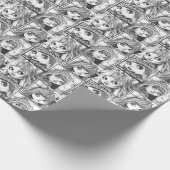 Mijn favoriete zwart-wit patchwork poppen cadeaupapier (Hoek)