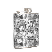 Mijn favoriete zwart-wit patchwork poppen heupfles (Rechts)