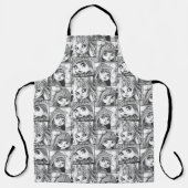 Mijn favoriete zwart-wit patchwork poppen schort (Voorkant)