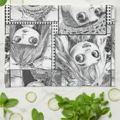 Mijn favoriete zwart-wit patchwork poppen theedoek (Gevouwen)