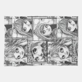 Mijn favoriete zwart-wit patchwork poppen theedoek (Horizontaal)