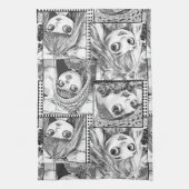 Mijn favoriete zwart-wit patchwork poppen theedoek (Verticaal)