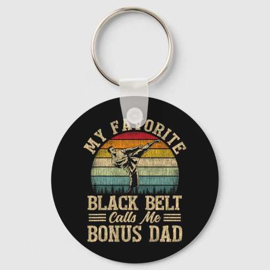 Mijn favoriete zwarte riem noemt me bonus vader's sleutelhanger (Voorkant)