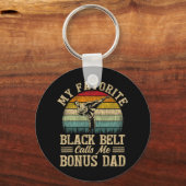 Mijn favoriete zwarte riem noemt me bonus vader's sleutelhanger (Voorkant)