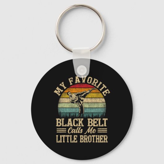 Mijn favoriete zwarte riem noemt me Little Brother Sleutelhanger (Voorkant)