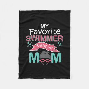 Mijn favoriete zwemmer noemt me mam grappig zwemme fleece deken