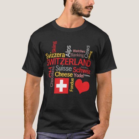Mijn favoriete Zwitserse dingen grappig T-shirt (Voorkant)