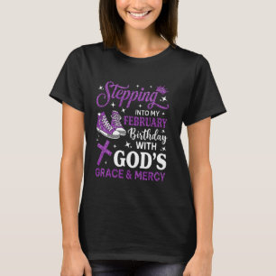 Mijn februariverjaardagsschoenen religieus betrede t-shirt