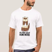 Mijn Ferret Ate Mijn thuiswerk T-shirt (Voorkant)