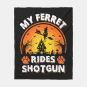 Mijn Ferret Ride Witch Shotgun Fun Ferret Hallowee Fleece Deken (Voorkant)