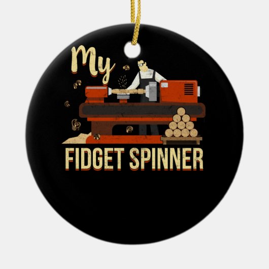 Mijn Fidget Spinner Funny Lathe Woodkeerzijde Vint Keramisch Ornament (Voorkant)