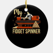 Mijn Fidget Spinner Funny Lathe Woodkeerzijde Vint Keramisch Ornament (Achterkant)