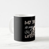 Mijn fiets is mijn levensstijl koffiemok (Voorkant links)