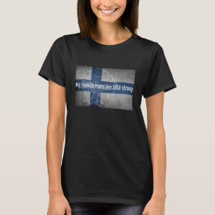 Mijn Finse roots zijn SISU Strong Finland Flag Gra T-shirt