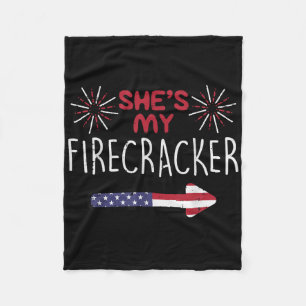 Mijn Firecracker op 4 juli die paren aanpast H Fleece Deken