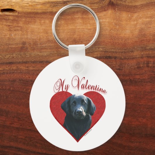Mijn Flat-Coated Retriever Valentijn Sleutelhanger (Achterkant)