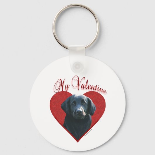 Mijn Flat-Coated Retriever Valentijn Sleutelhanger (Achterkant)