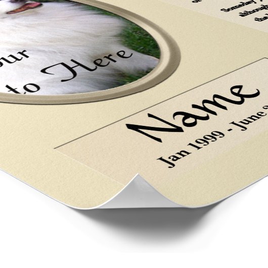 Mijn Forever Friend Dog Memorial - Pet - Beige Poster (Hoek)