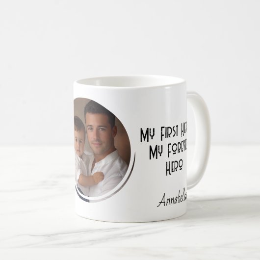 Mijn Forever Hero en aangepaste foto Koffiemok (Voorkant rechts)