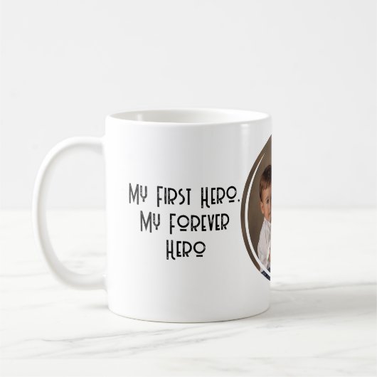 Mijn Forever Hero en aangepaste foto Koffiemok (Links)