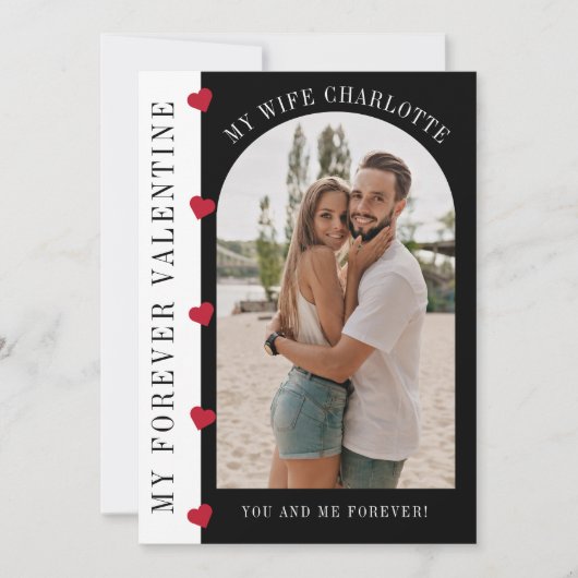 Mijn forever Valentijn moderne stijlvolle foto Feestdagenkaart (Voorkant)