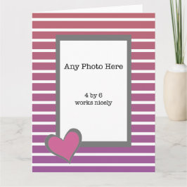 Mijn foto en een roze hart op Valentijnsdag  Kaart