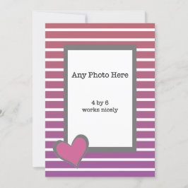 Mijn foto en een roze hart op Valentijnse  Feestdagenkaart