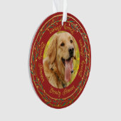 Mijn foto Gold Berry Wreath Crimson Kerstmis Ornament (voorkant)